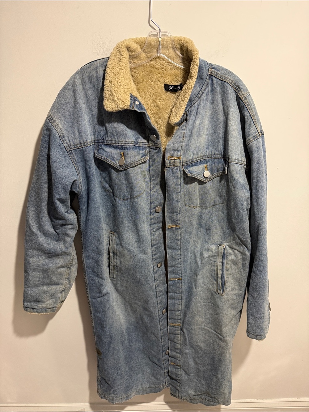 Vintage Heavy Denim Sherpa-Lined Women's Jacket Size Small